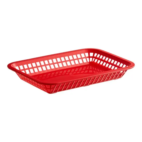 Tablecraft 1079R Red Food Basket 10.5" x 7"