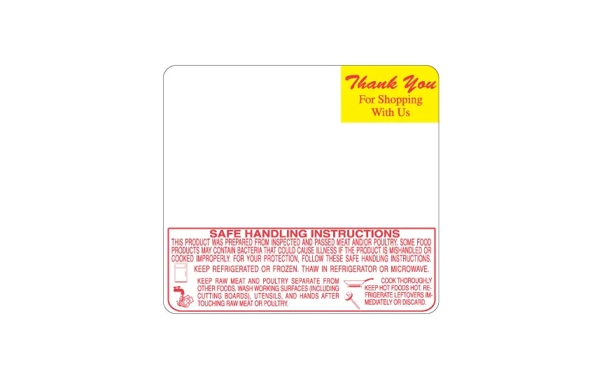 Toledo 314 UL Thank You Scale Label For Toledo Scales