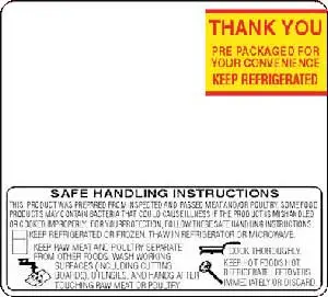 Toledo 325/8460 ET 2.4 Safe Handling Print Scale Label