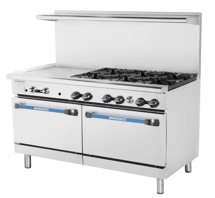 Turbo Air TARG-6B24G 60" Gas Range with 6 Burners and 24" Griddle
