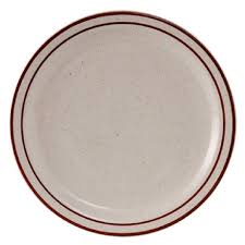 Tuxton TBS-007 White Plate With Brown Speckle