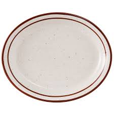Tuxton TBS-012 Oval Plate With Brown Speckle