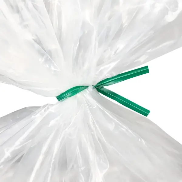 Twist Tie 7/16x18" White Green Leaf