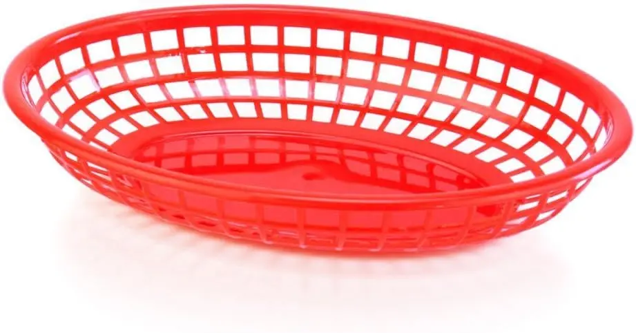 UPDATE BB96R Oval Food Basket 9.5x5 RED 12