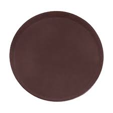 UPDATE GT-1600BR 16 Inch Easy Hold Round Tray, Brown