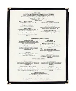 UPDATE MCV-1BK Single Menu Cover Black