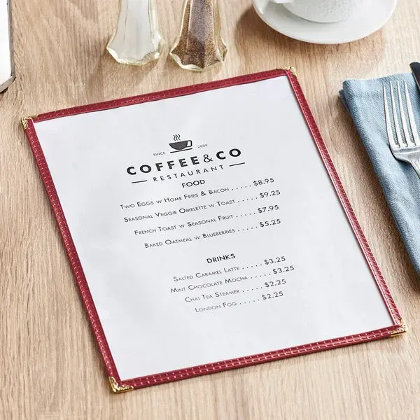 UPDATE MCV-1RD Single Menu Cover Red