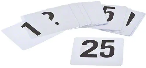 UPDATE PTN4/1-25 Table Numbers 1-25