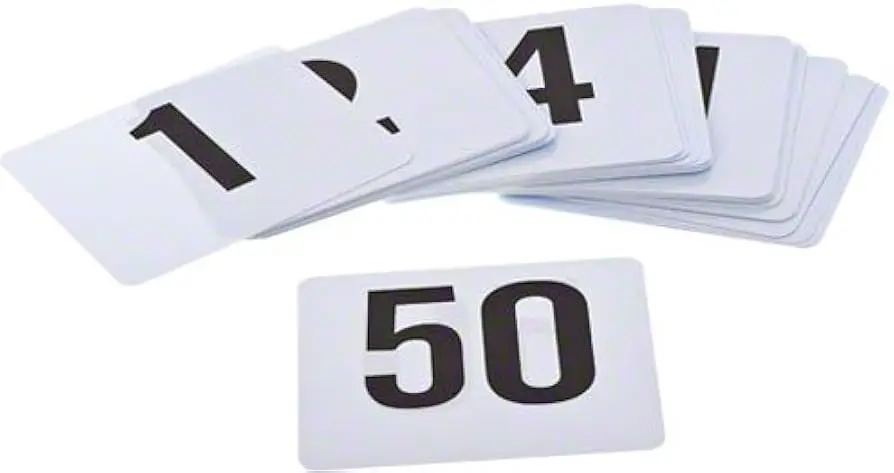 UPDATE PTN4/1-50 Table Numbers 1-50