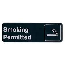 UPDATE S39-12BK Smoking Permitted Sign 3" x 9"