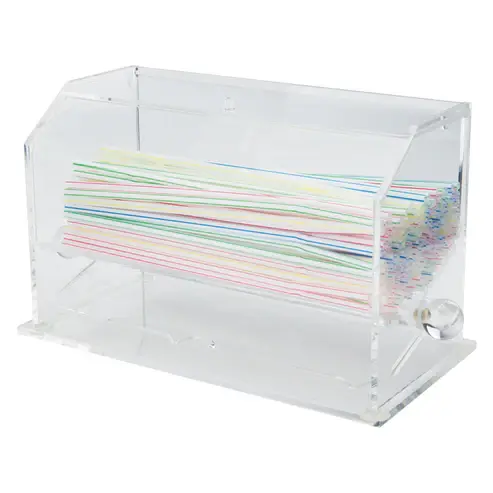 WINCO ACSD-712 Clear Acrylic Straw Dispenser
