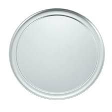 WINCO APZT-10 10" Aluminum Pizza Trays Wide Rim