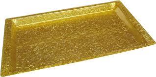 WINCO AST-2G Rectangular Gold Display Tray