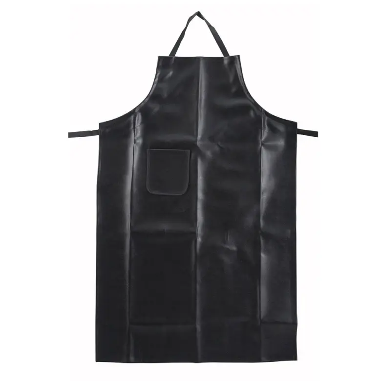 WINCO BA-HN Heavy Naugahyde Bib Apron with Pocket 41.25" x 26.5"