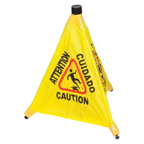 WINCO CSF-4 Wet Floor Sign Folded 4 Sided