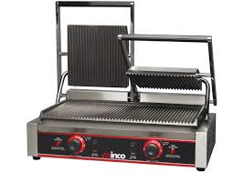 WINCO EPG-2 Electric Panini Grill Dual 9" Ribbed Plate