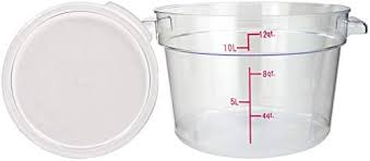 WINCO PCRC-12 12 Qt. Round Storage Container