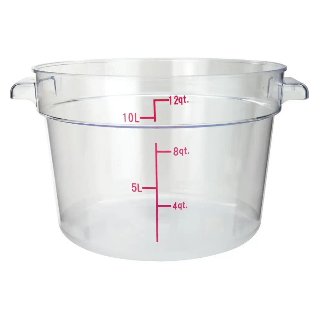 WINCO PCRC-12 12 Qt. Round Storage Container