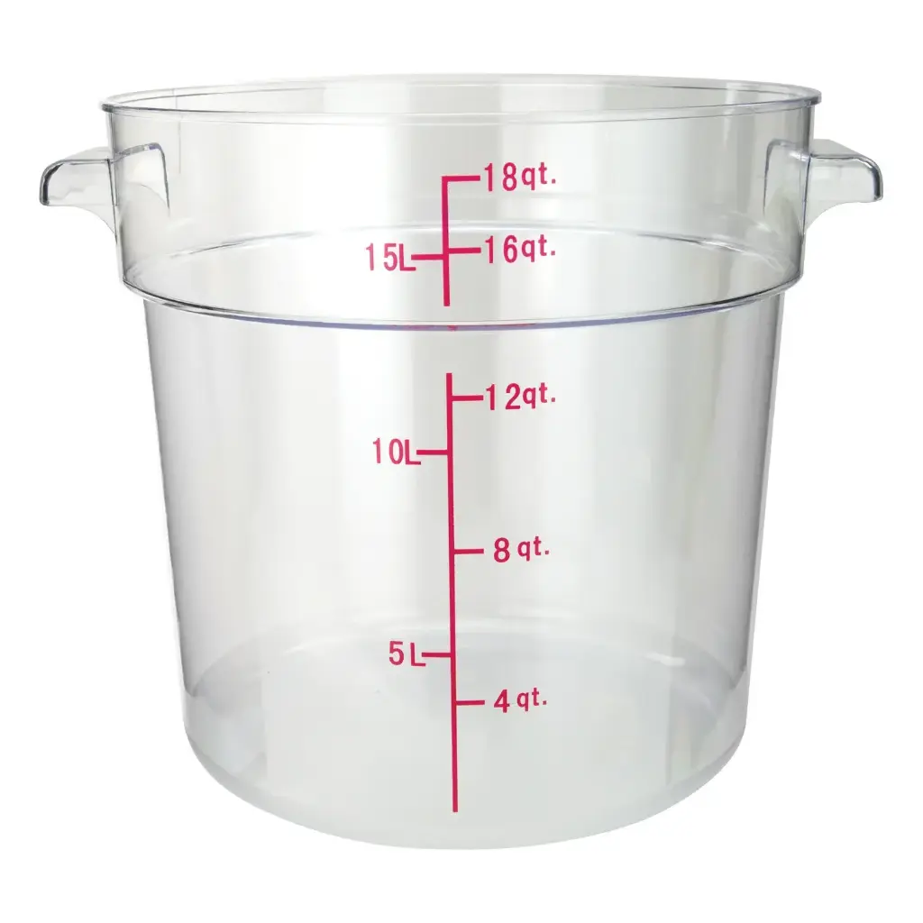 WINCO PCRC-18 18 Qt. Round Storage Container
