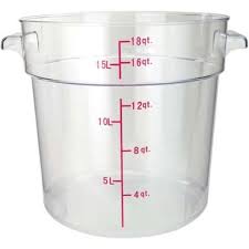WINCO PCRC-18 18 Qt. Round Storage Container