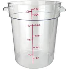 WINCO PCRC-22 22 Qt. Round Storage Container