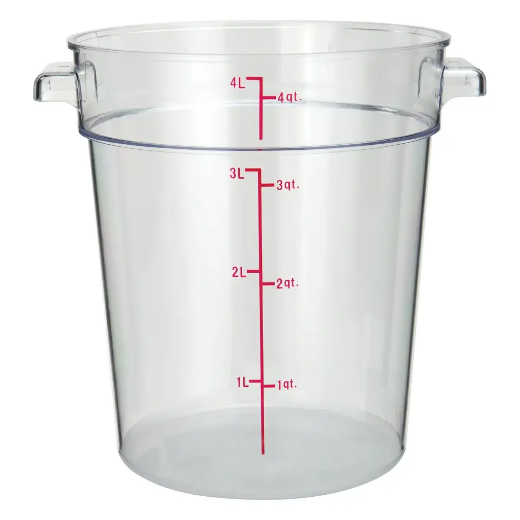 WINCO PCRC-4 4 Qt. Round Storage Container