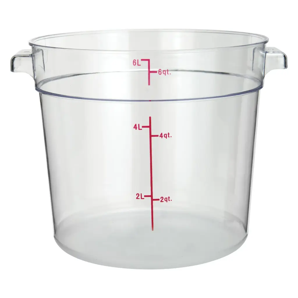 WINCO PCRC-6 6 Qt. Round Storage Container