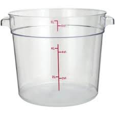 WINCO PCRC-6 6 Qt. Round Storage Container