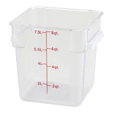 WINCO PCSC-8C 8 Qt. Square Storage Container