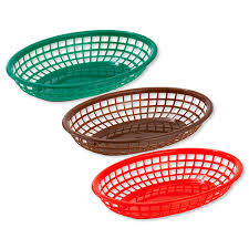WINCO PFB-10G Oval Food Basket 9.5x5 GRN 12
