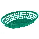 WINCO PFB-10G Oval Food Basket 9.5x5 GRN 12