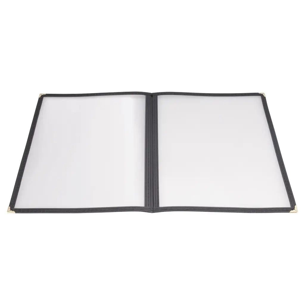WINCO PMCD-9K Black Double-Fold Menu Cover