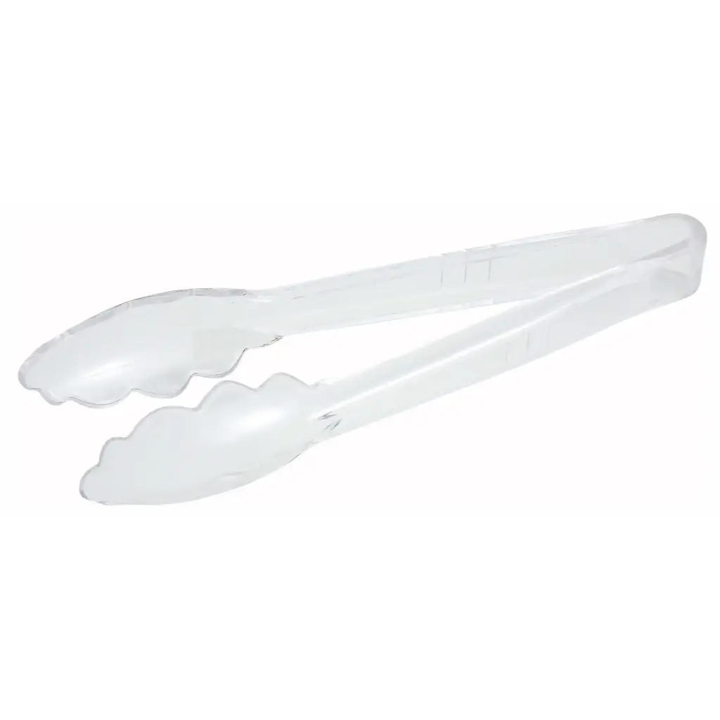 WINCO PUT-9C 9" Polycarbonate Utility Tongs, Clear