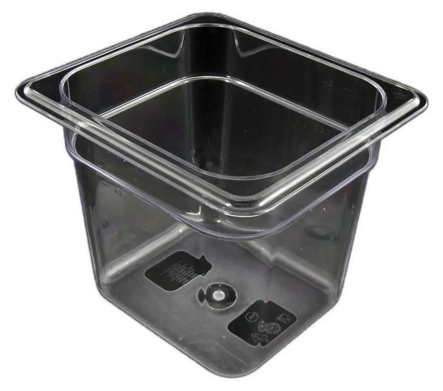 WINCO SP-7606 Sixth Size Clear Food Pans 6" Deep