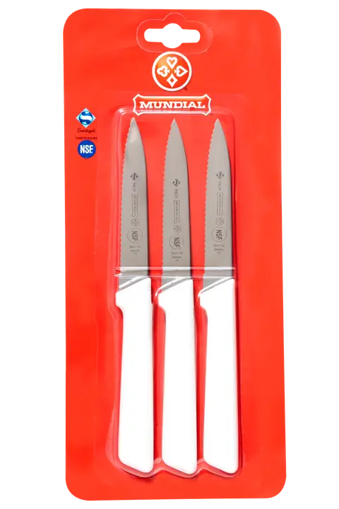 Mundial SCW0547-4E Paring Knife Serrated 5600 Series 4 inches White Set of 3