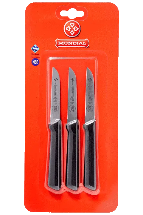 Mundial SC0530-3 Paring Knife Sheep's Foot 5600 Series 3 inches Black Set of 3