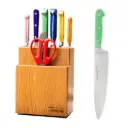 Mundial MC5100-8 Gift Knife Set With Wood Block Colors Series 8 Piece Full Tang Blade