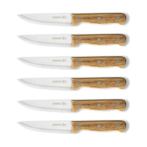 Mundial BBQ-011 Steak Knife Set With Wood Handle 5-inches 6 Piece
