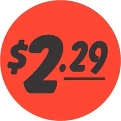 [6433] $2.29 Round Label Sticker - Orange
