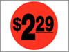 [6433] $2.29 Round Label Sticker - Orange