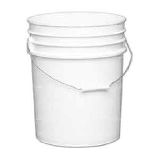 [1283] 5 Gallon White Plastic Pail With Metal Handle