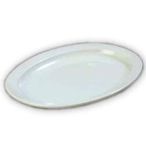[5407] Admiral Craft MEL-OP14W Oval Platter 13.25" White