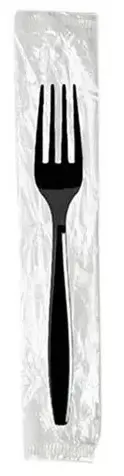 [3770] Black Heavy-Weight Plastic Fork