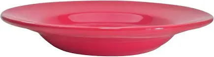 [4514] CAC China LV-3-R 12 Oz Red Soup Rim