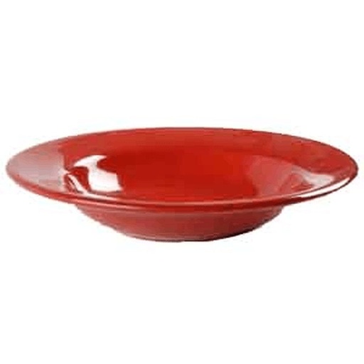 [4514] CAC China LV-3-R 12 Oz Red Soup Rim