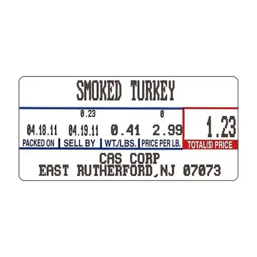 [2838] CAS LST-8000 58mm X 30mm Scale Label NON-UPC