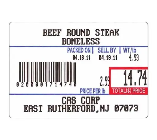 [2239] CAS LST-8010 58mm X 40mm Label With UPC