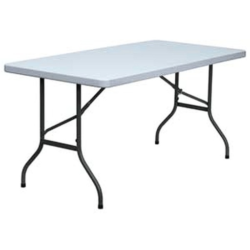 [1894] Flash Furniture DAD-YCZ-152-GG 30" x 60" Blow Molded Plastic Folding Table White