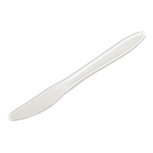 [2383] Medium Weight White Plastic Knife