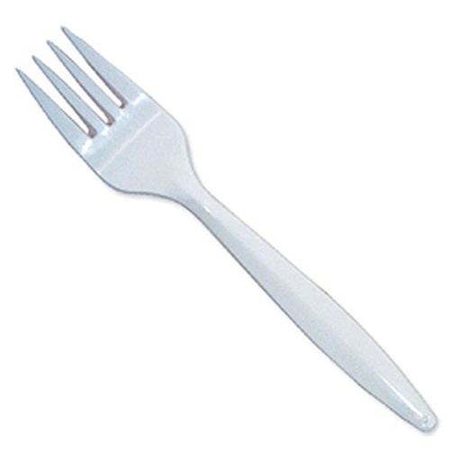 [2281] Omega C1001 Medium Heavy Weight White Plastic Fork